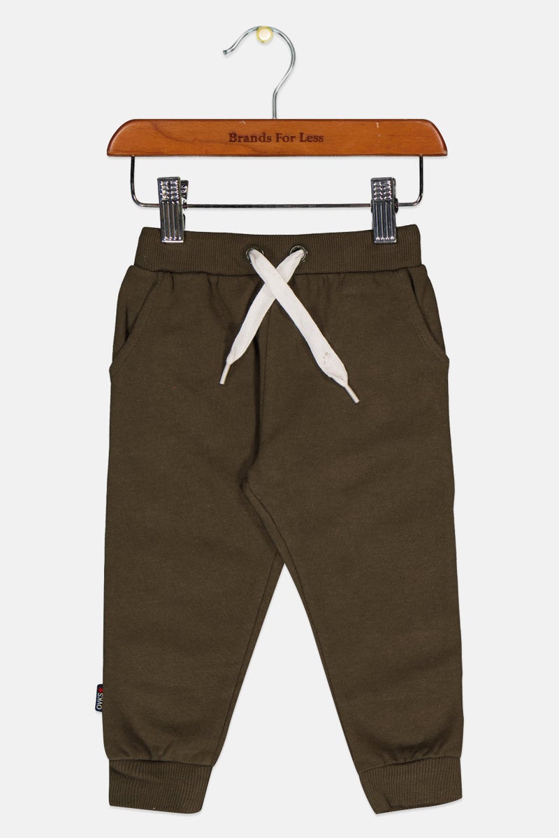 Overkids Toddlers Boy Solid Jogger Pants, Dark Olive - Image 2